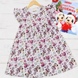$15.00 EA - 4-5 X 2, 5-6 X 2, 6-7 X 2, 7-8 X 1 - Girls Fun Holiday Character Dresses - Pink Ballet & Swan Mouse