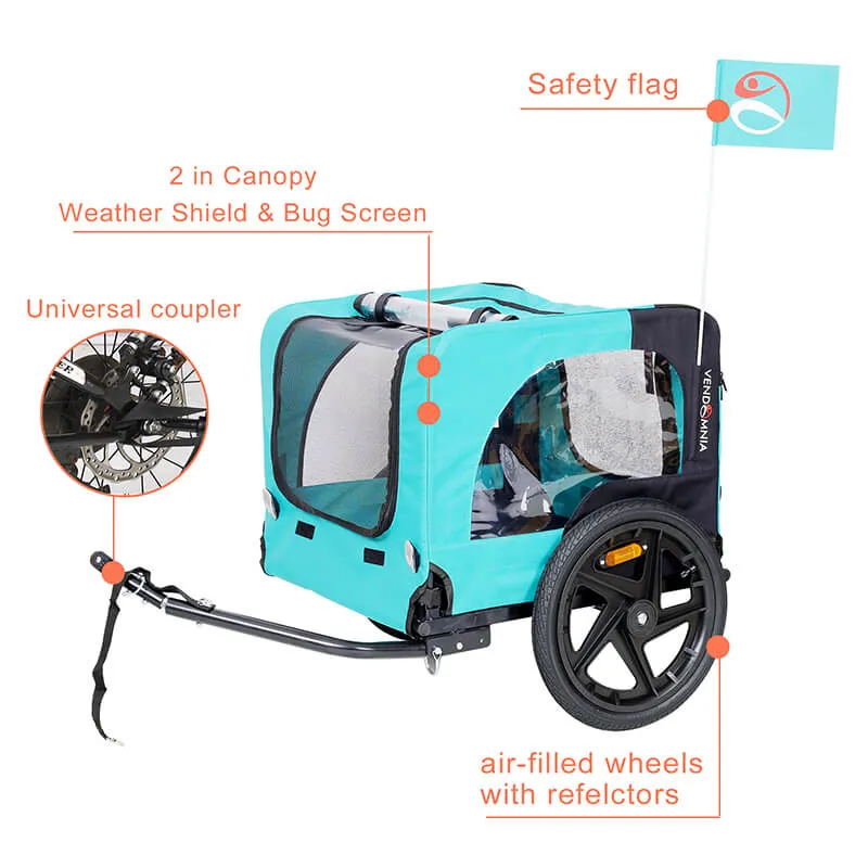 23" Light Green Foldable Dog Pet Bicycle Stroller