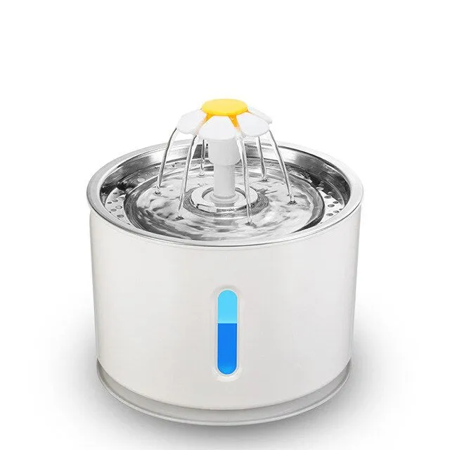 2.4L Automatic Pet Cat Water Fountain with LED Electric USB Dog Cat Pet Mute Drinker Feeder Bowl Pet Drinking Fountain Dispenser