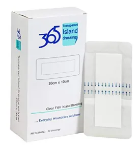 365 Transparent Absorbent Pad Island Dressings 10cm x 20cm