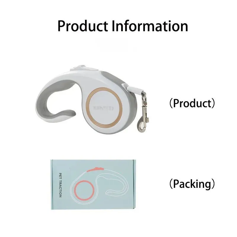 3M 5M Dog Retractable Traction Automatic Rope Dog Leash Harness Belt Small Medium Dogs