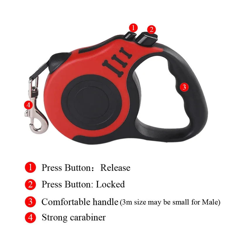 3M/5M Retractable Dog Leash for Small Dogs & Cats