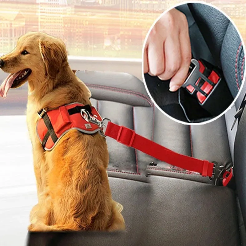 Adjustable Car Seat Belt & Harness Clip for Dogs