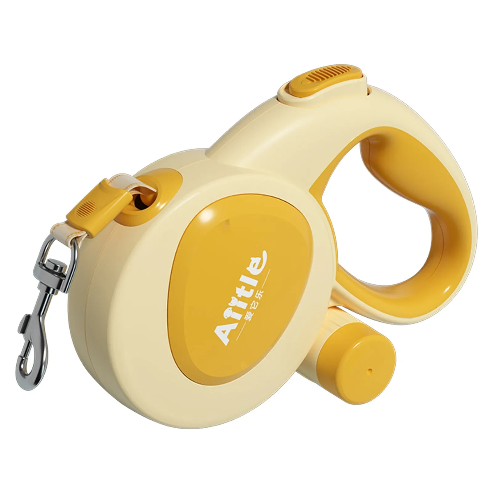 Aiitle Retractable Dog Leash with LED Flashlight White