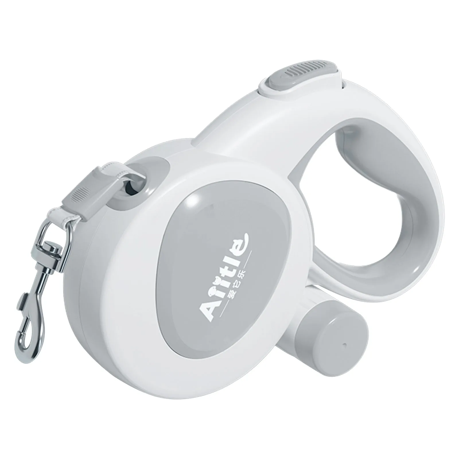 Aiitle Retractable Dog Leash with LED Flashlight White