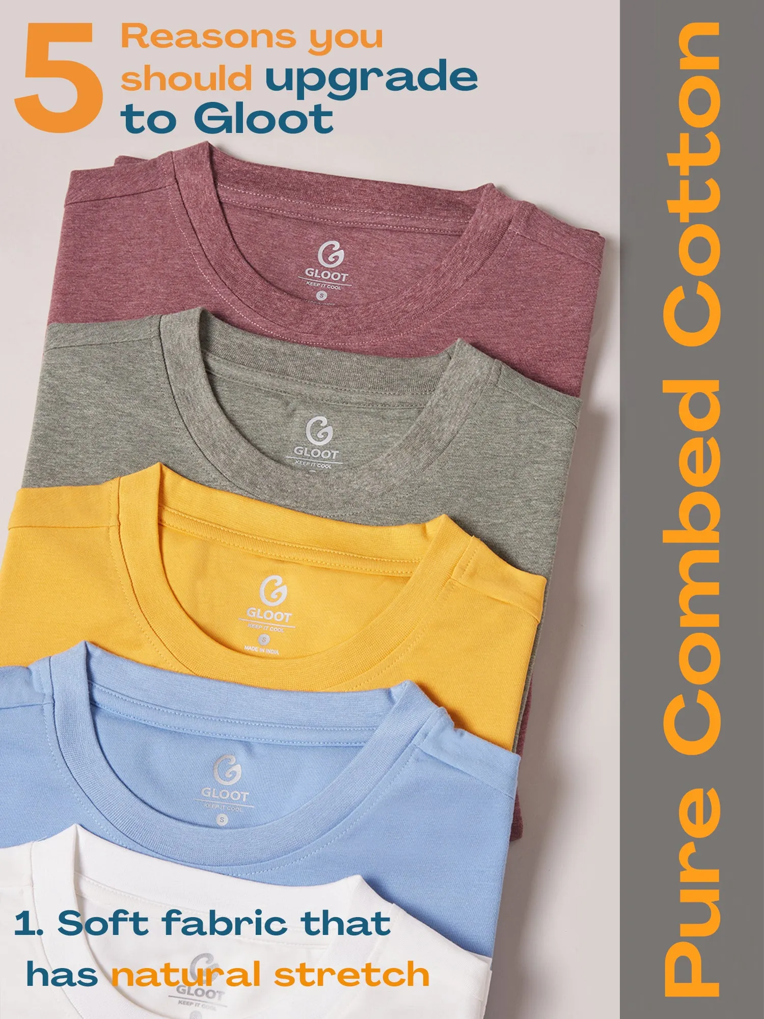 Anti Stain & Anti Odor Cotton Round Neck Tee - Biscay Bay