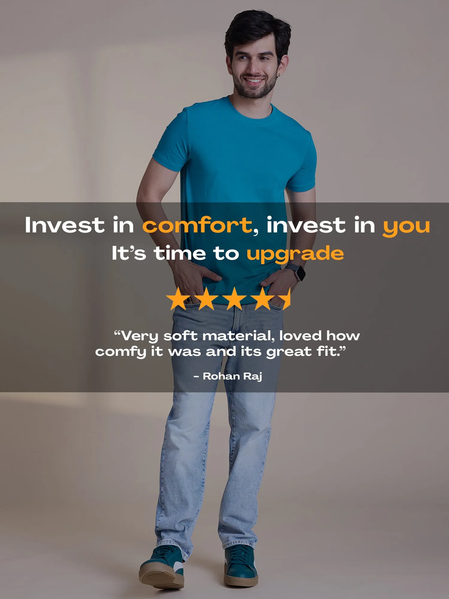 Anti Stain & Anti Odor Cotton Round Neck Tee - Biscay Bay
