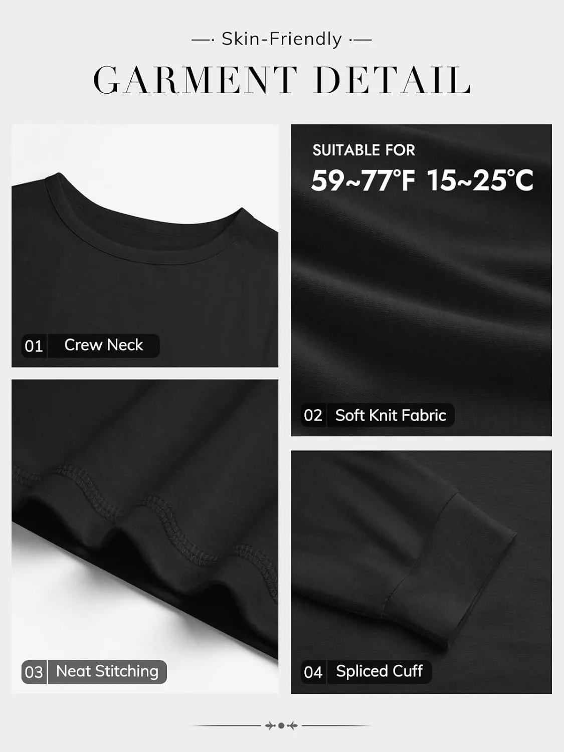 ATHMILE Women's Long Sleeve Shirts Casual Loose Fit Tees Solid Color Oversized Basic Tops Business Casual Outfits