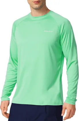 baleaf Men's Sun Protection Shirts UV SPF UPF 50  Long Sleeve Rash Guard Fishing Running Quick Dry Lightweight