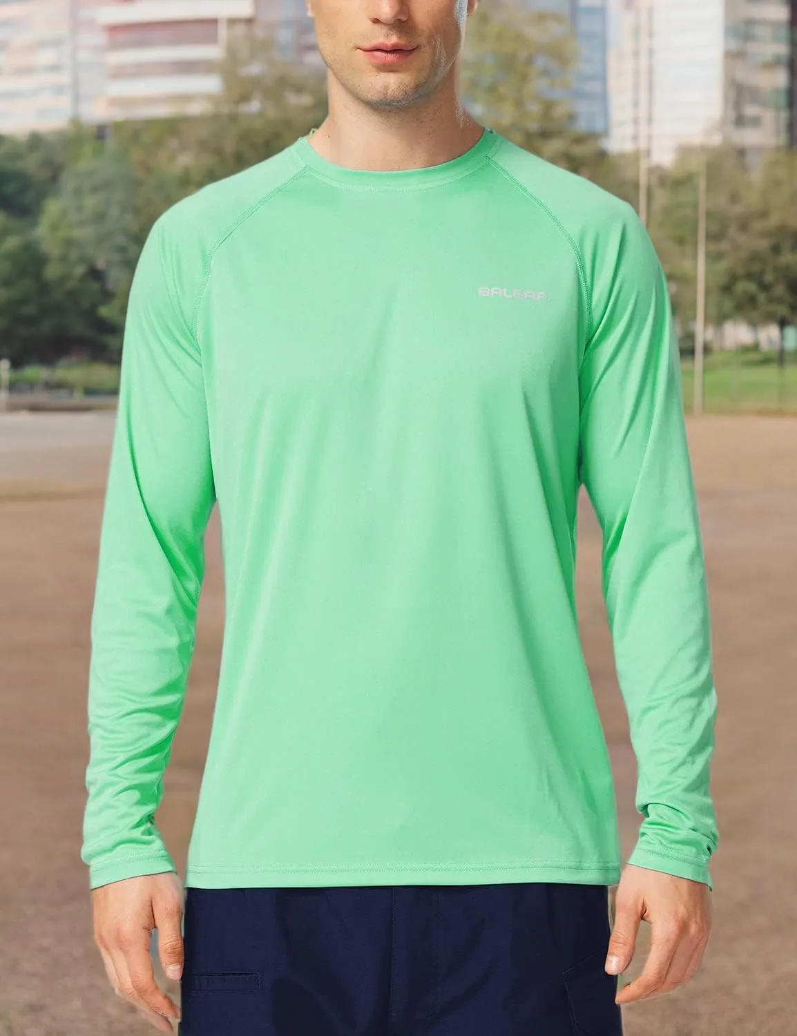 baleaf Men's Sun Protection Shirts UV SPF UPF 50  Long Sleeve Rash Guard Fishing Running Quick Dry Lightweight
