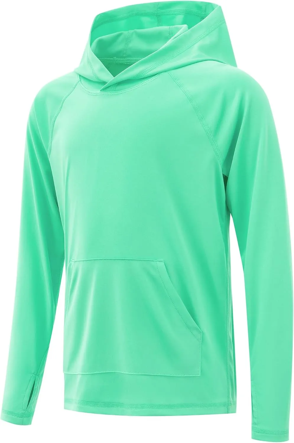 Boys Rash Guard Long Sleeve Hoodie Swim Shirt with Pocket Youth Kids UPF 50  Sun Protection Fishing Shirts Thumb Hole