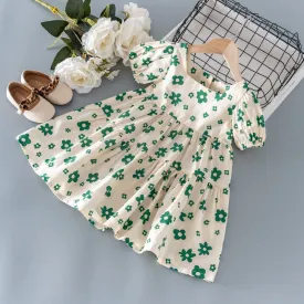 Cotton Floral Princess Dress for Girls | Western Style Skirt