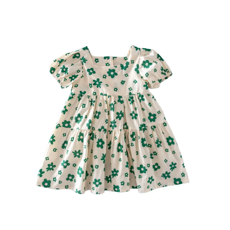 Cotton Floral Princess Dress for Girls | Western Style Skirt