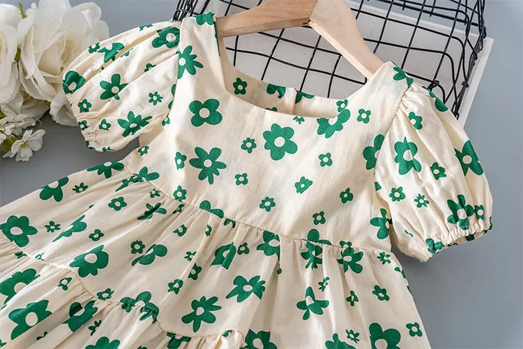Cotton Floral Princess Dress for Girls | Western Style Skirt
