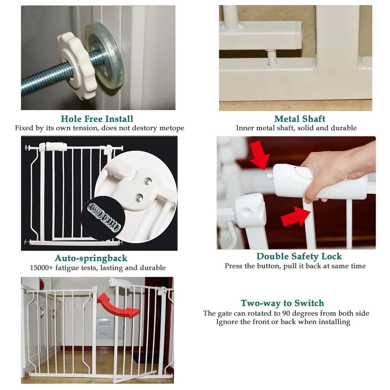 Dog Gate - Adjustable Metal Pet Fence - Safety
