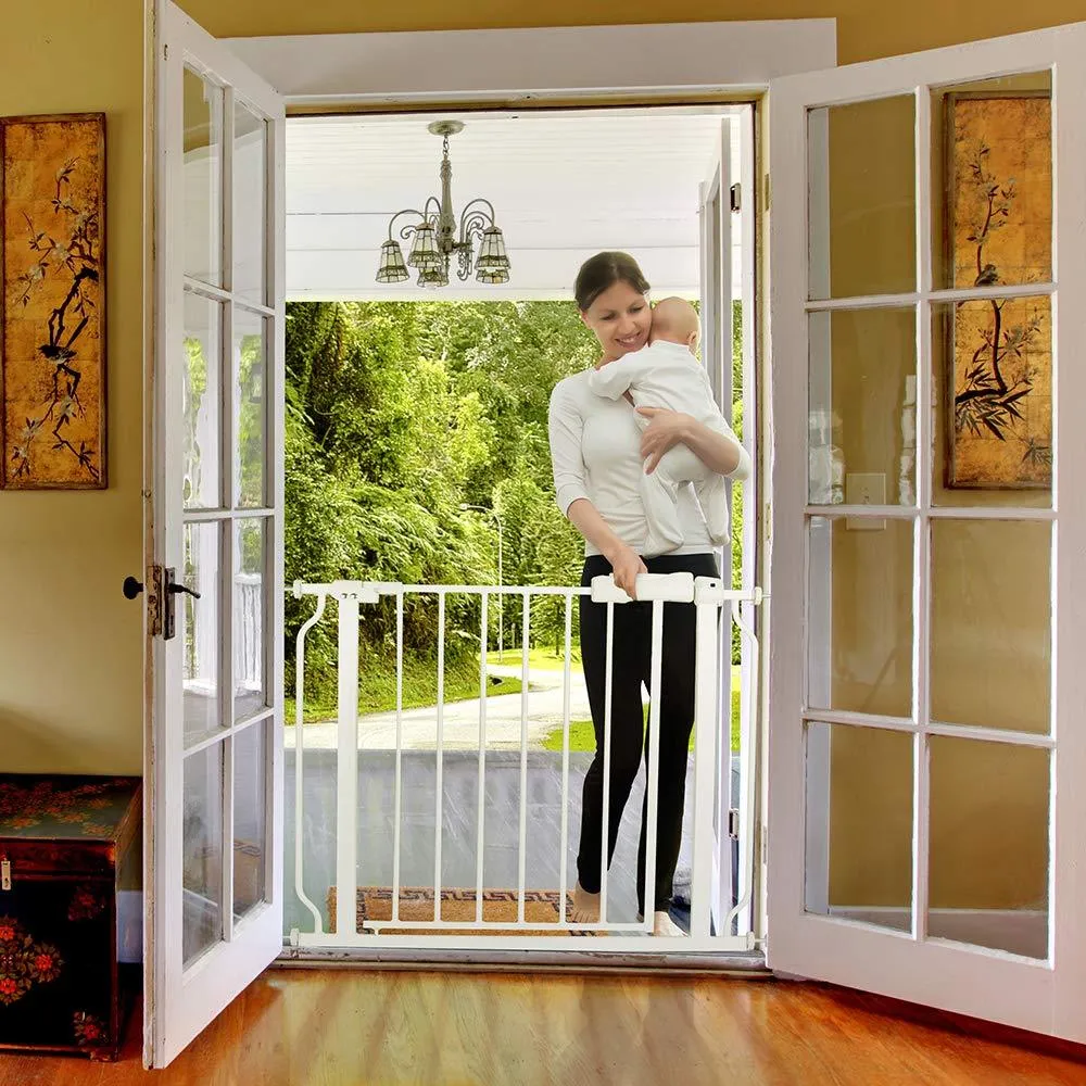 Dog Gate - Adjustable Metal Pet Fence - Safety