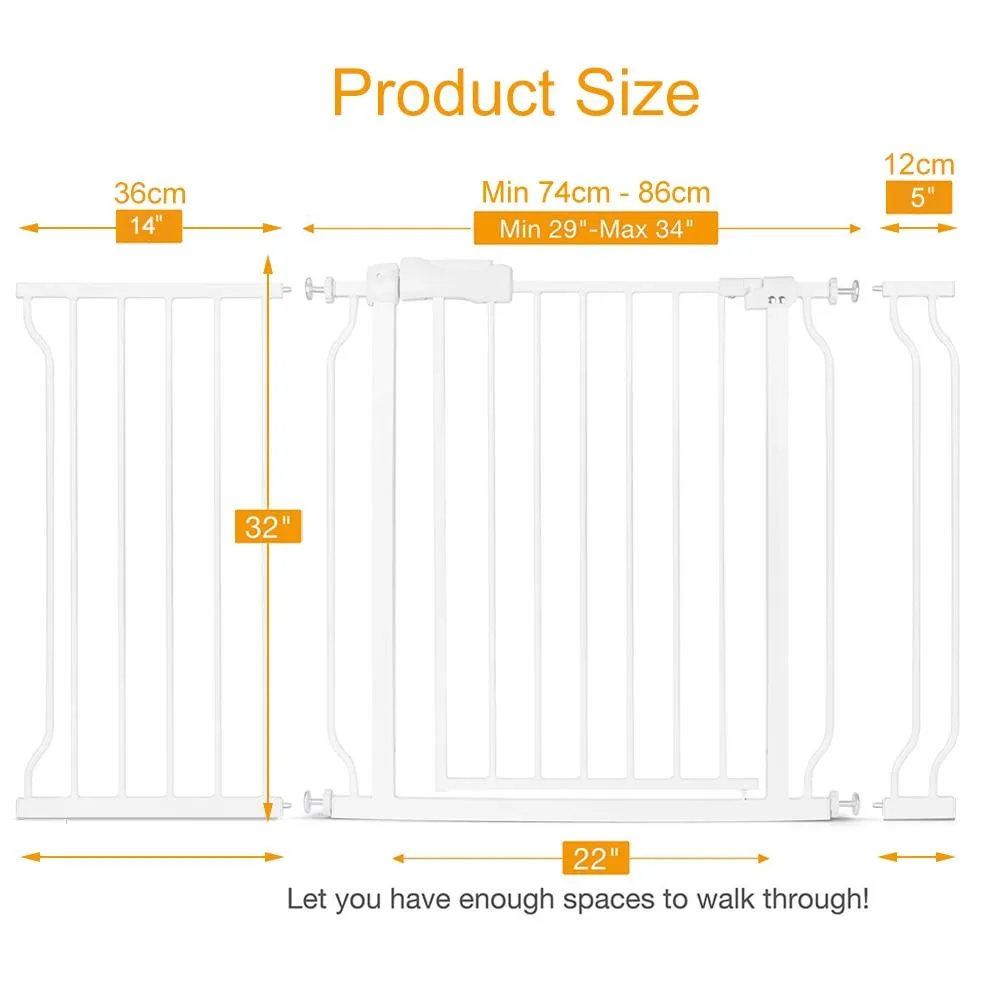 Dog Gate - Adjustable Metal Pet Fence - Safety