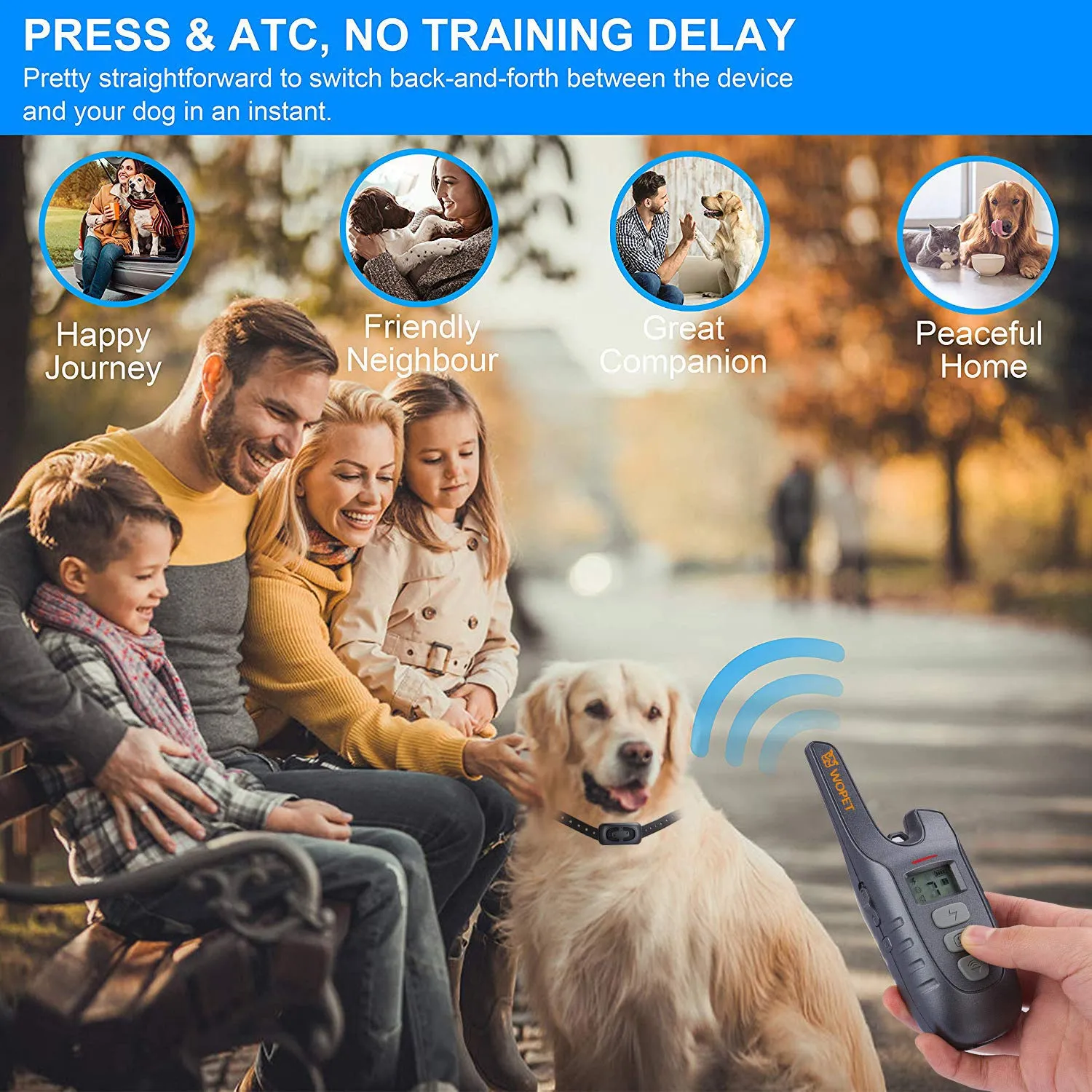 Dog training Collar Anti Barking Remote - Rechargeable & Waterproof