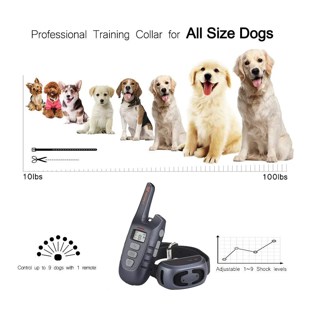 Dog training Collar Anti Barking Remote - Rechargeable & Waterproof