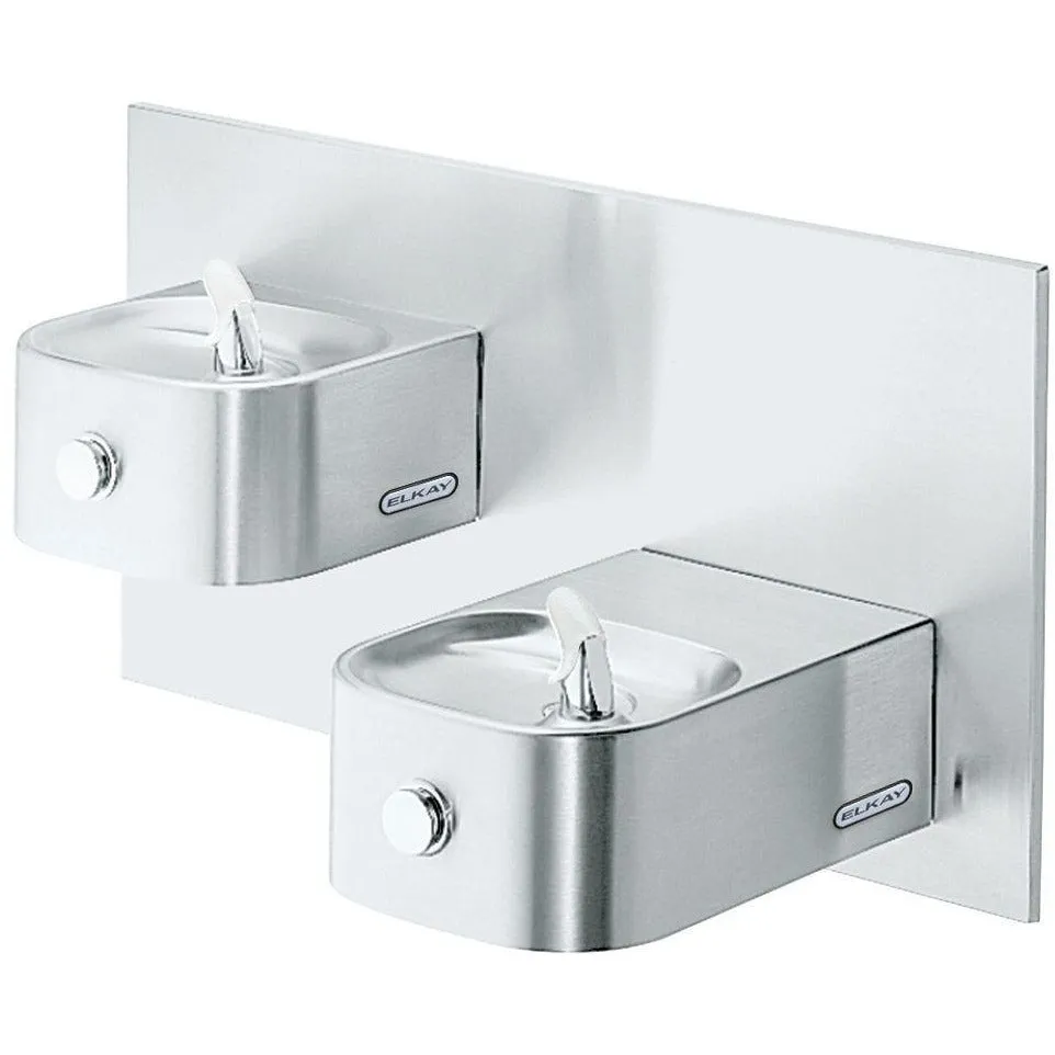 Elkay EDFP217FPK | In-wall Bi-Level Soft-sides Drinking Fountain | Filterless, Non-refrigerated, Freeze-resistant, Stainless Steel