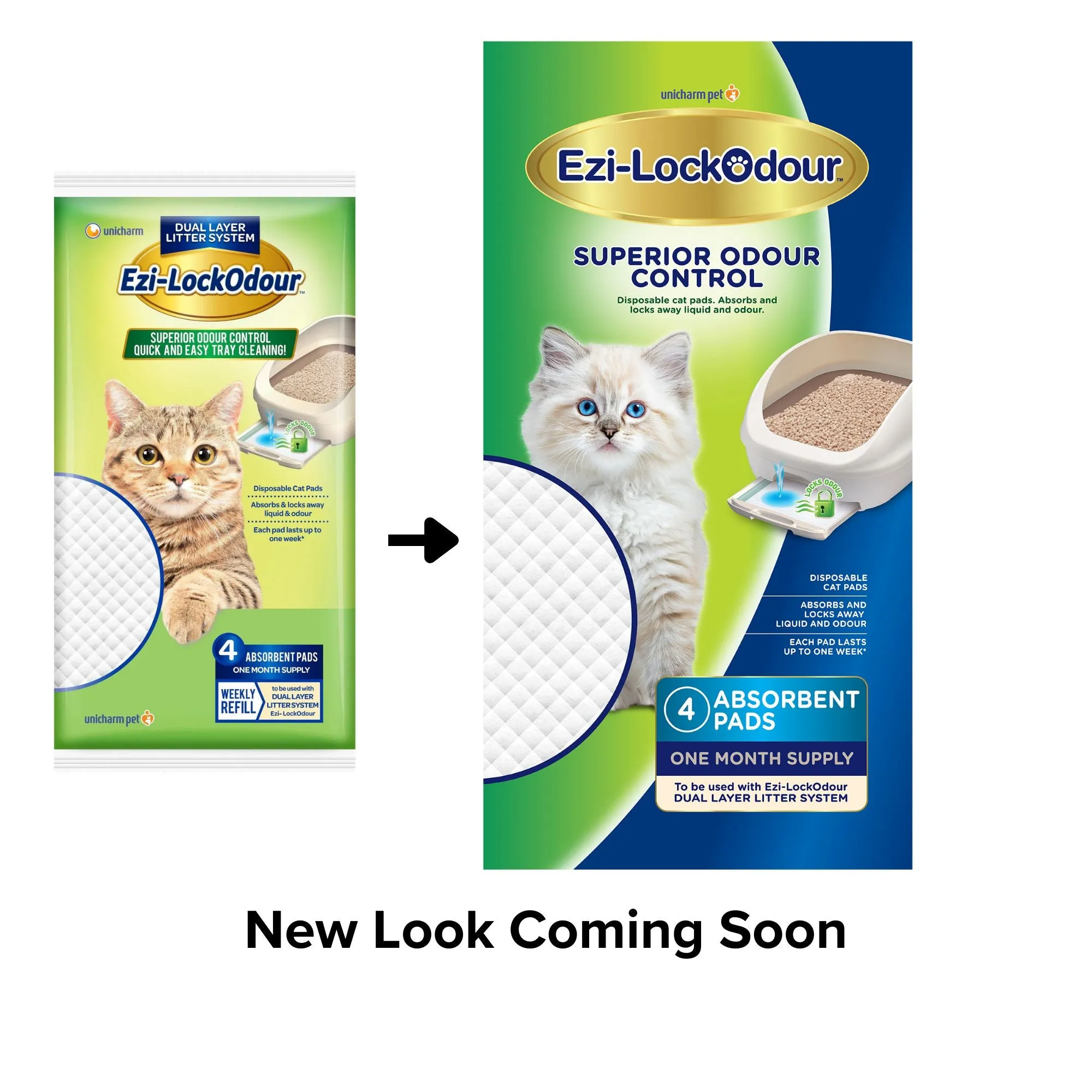 Ezi-LockOdour Dual Layer Cat Litter System Absorbent Cat Pads 4pk^^^