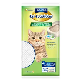 Ezi-LockOdour Dual Layer Cat Litter System Absorbent Cat Pads 4pk^^^