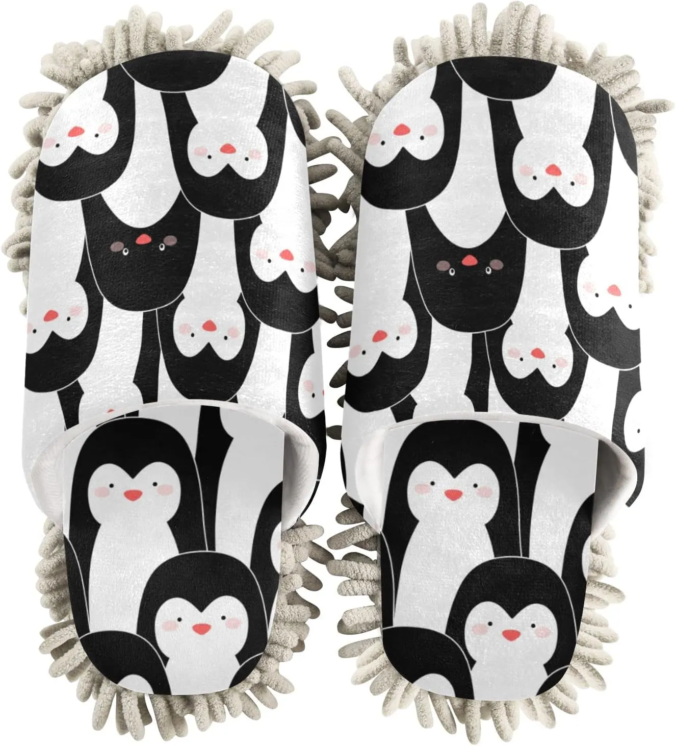 Fisyme Mop Slippers Soft Washable Microfiber Super Chenille Mopping House Home Shoes Mop Slippers for Floor Cleaning