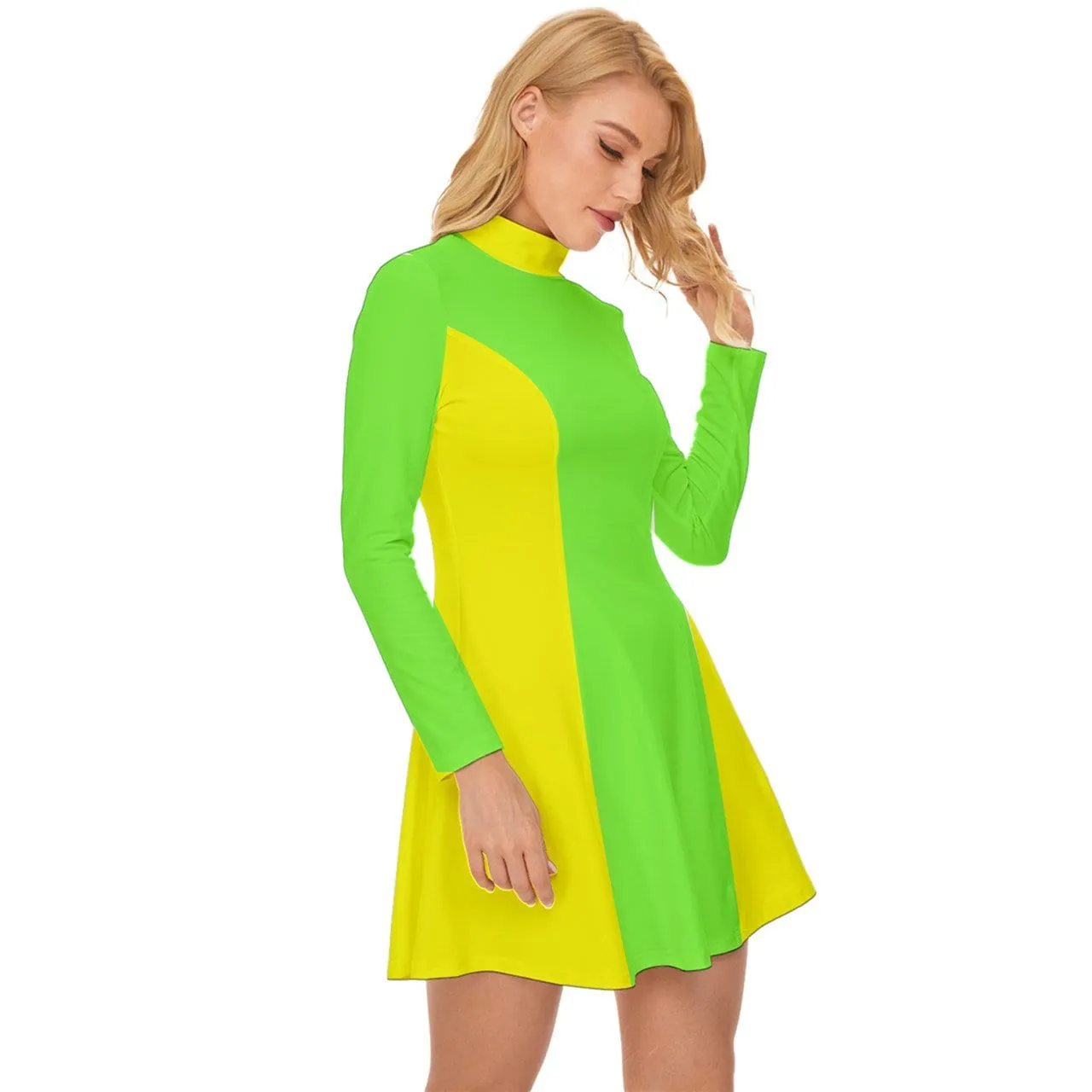 Green Neon Dress, 60s Dress Style, Mod Dress, Green Mod Dress, Color Block Dress, GOGO Dress, 60s style dress, 60s mini dress, Retro Dress