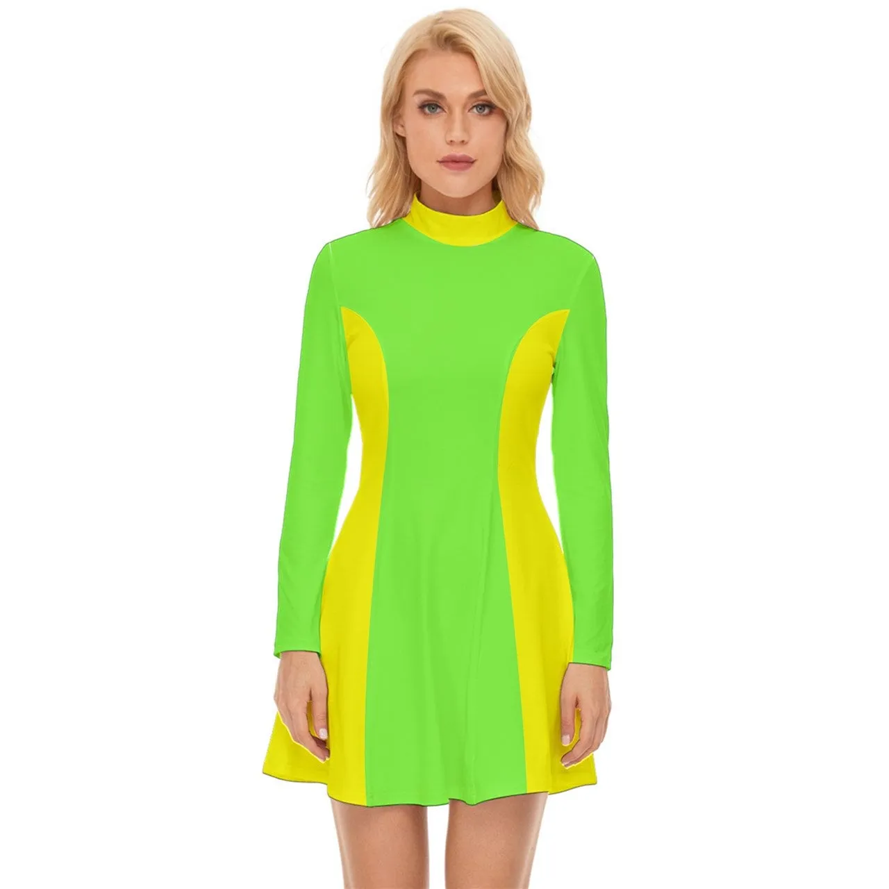 Green Neon Dress, 60s Dress Style, Mod Dress, Green Mod Dress, Color Block Dress, GOGO Dress, 60s style dress, 60s mini dress, Retro Dress