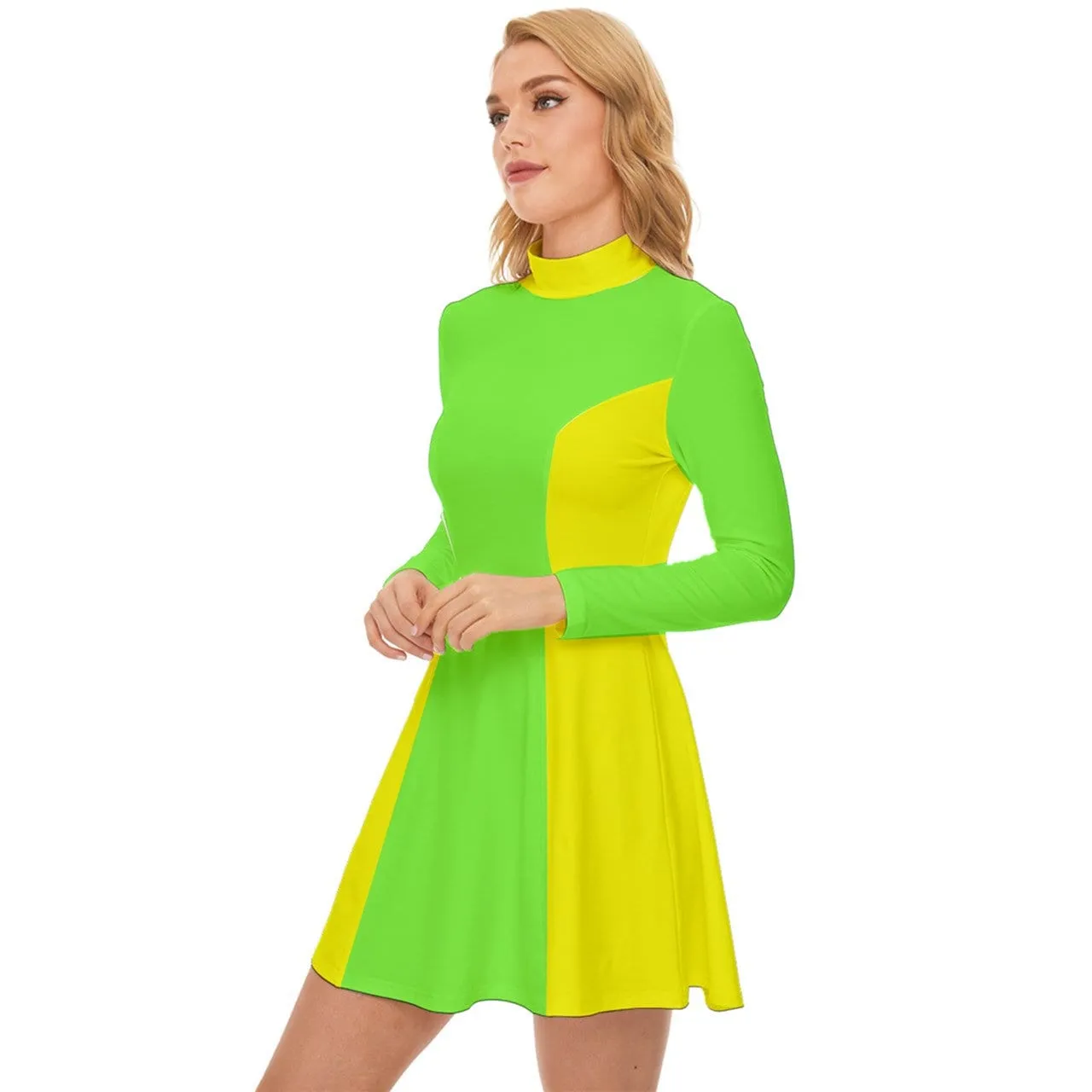 Green Neon Dress, 60s Dress Style, Mod Dress, Green Mod Dress, Color Block Dress, GOGO Dress, 60s style dress, 60s mini dress, Retro Dress