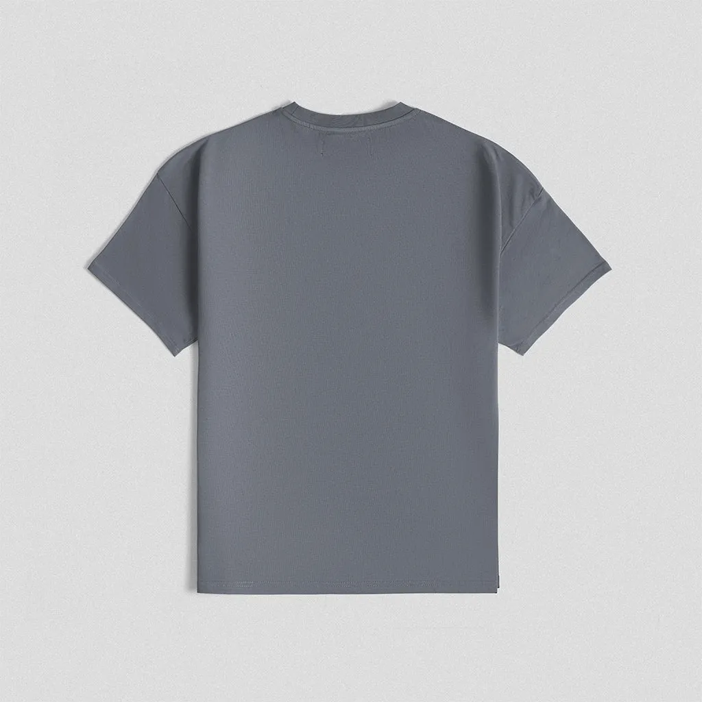 Initial Tee - Faded Blue