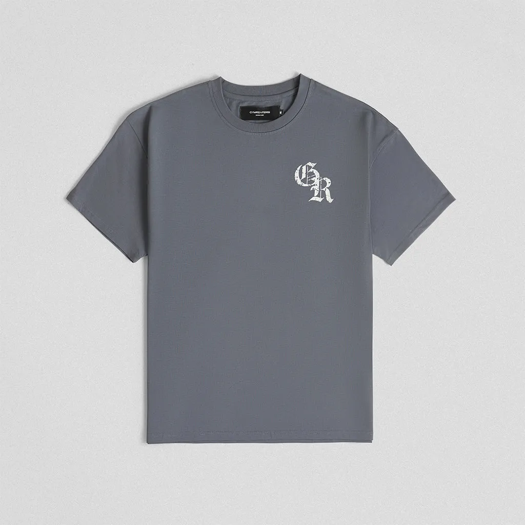 Initial Tee - Faded Blue