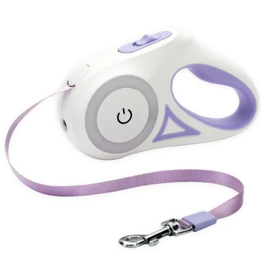 LED Light Retractable Dog Leash with Light