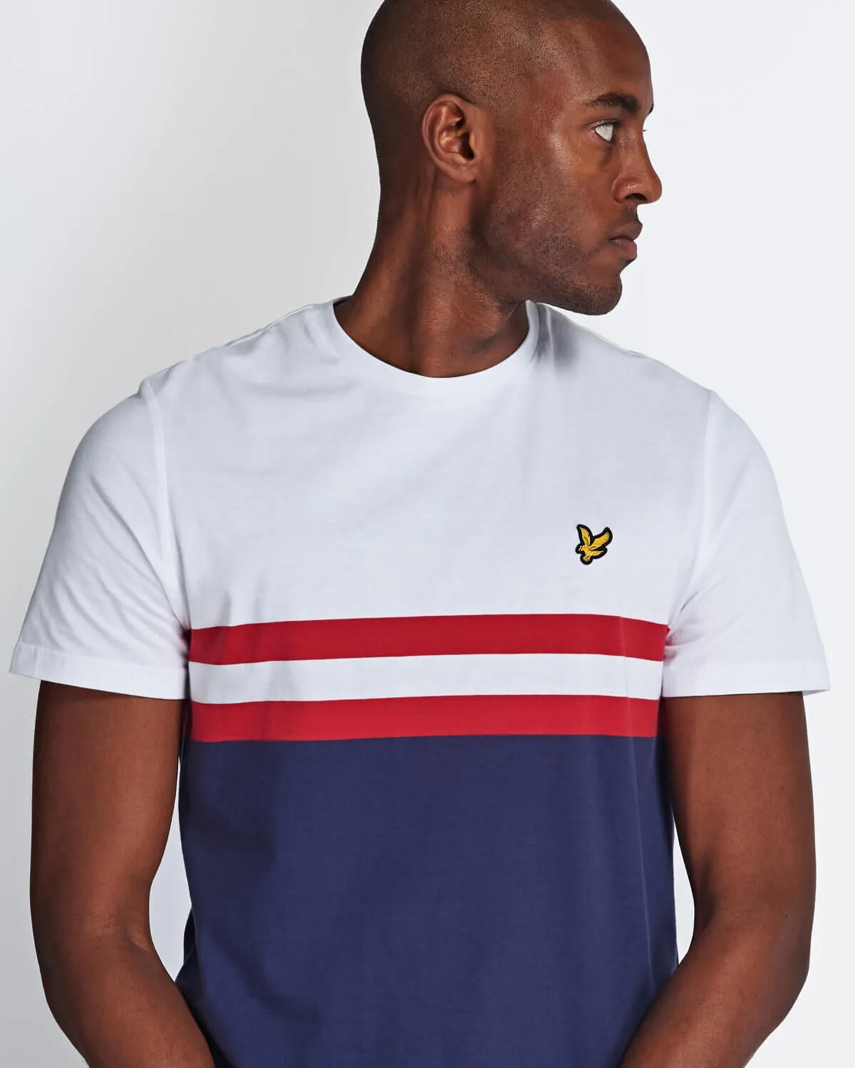 Lyle & Scott Yoke Stripe T-Shirt in White