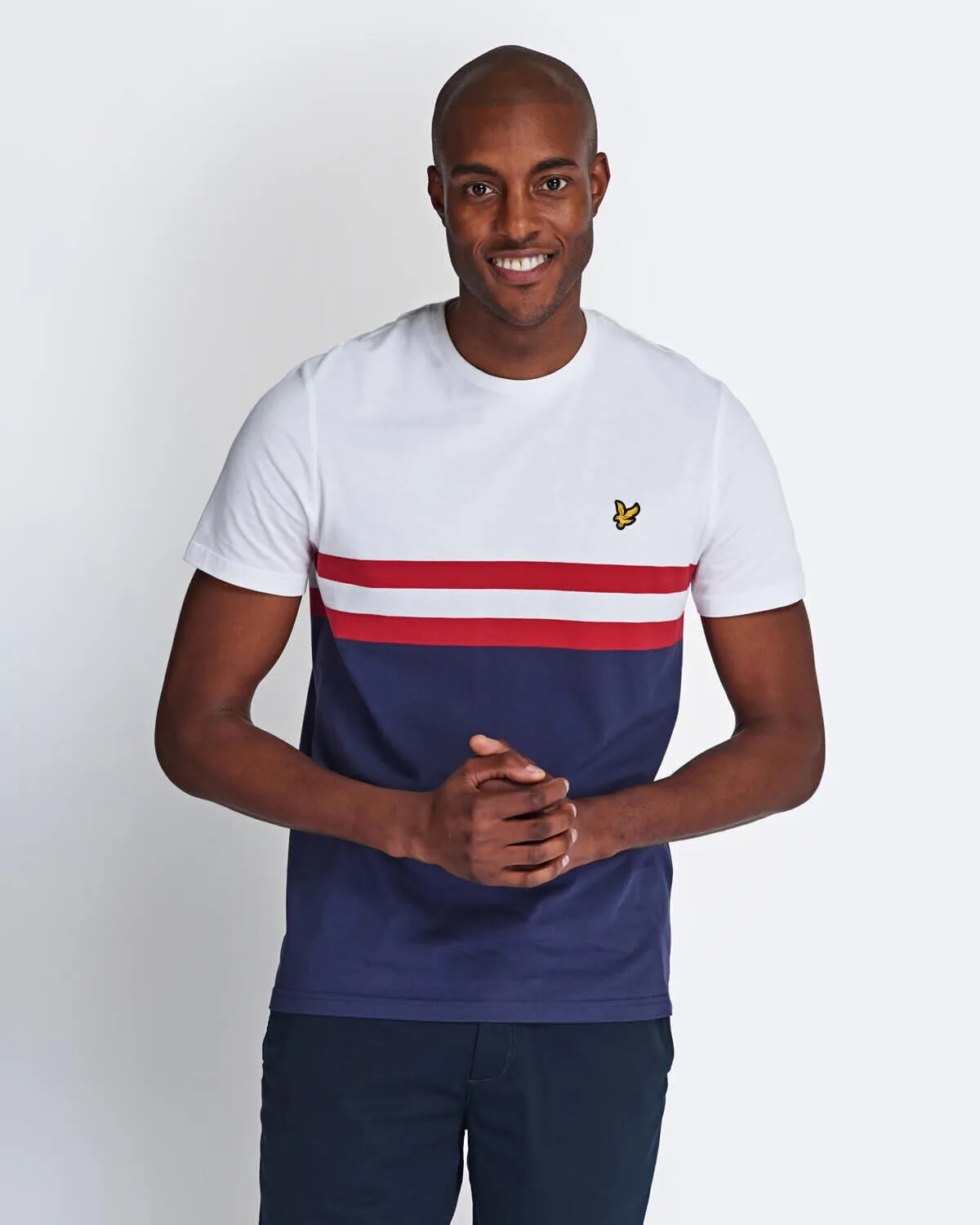 Lyle & Scott Yoke Stripe T-Shirt in White