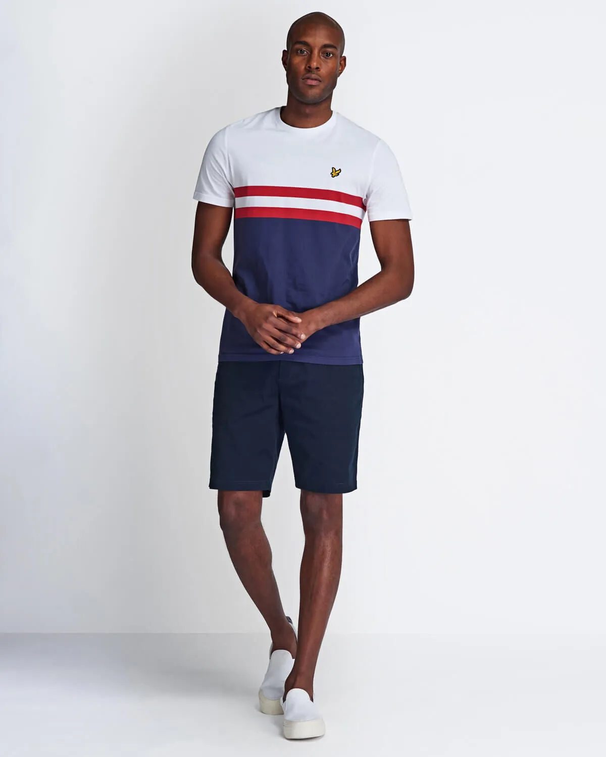 Lyle & Scott Yoke Stripe T-Shirt in White