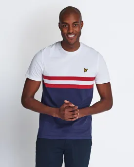 Lyle & Scott Yoke Stripe T-Shirt in White