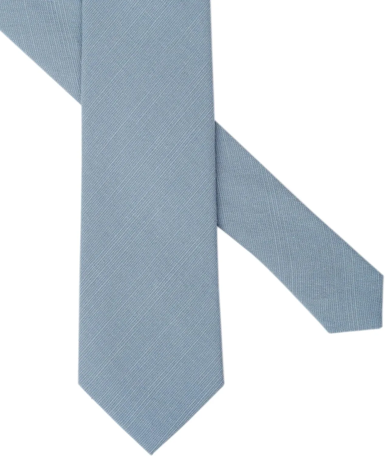 Men's Skinny Ties, Cotton Linen Blend 2.5 inch Solid Neckties