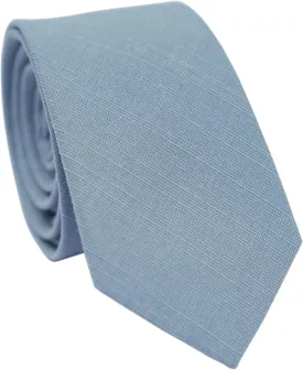 Men's Skinny Ties, Cotton Linen Blend 2.5 inch Solid Neckties