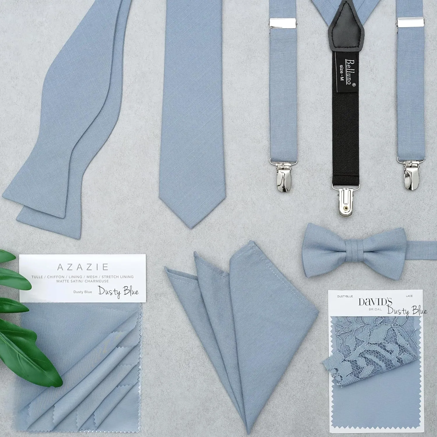 Men's Skinny Ties, Cotton Linen Blend 2.5 inch Solid Neckties