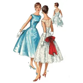 PDF - 1950s Pattern Princess Line Audrey Hepburn Style Dress - Multi-sizes  - Download