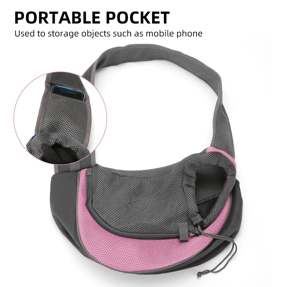 Pet Dog Sling - Breathable Mesh Travel Bag for Dogs and Cats