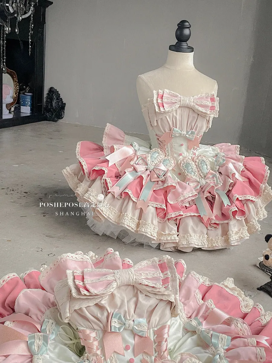 POSHEPOSE Barbie pink ballet cosplay princess dress
