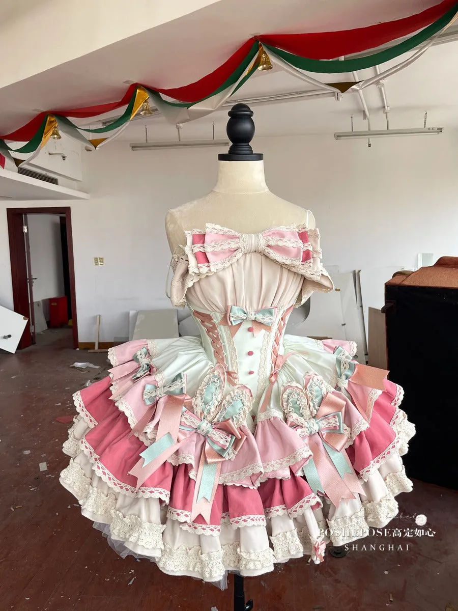 POSHEPOSE Barbie pink ballet cosplay princess dress