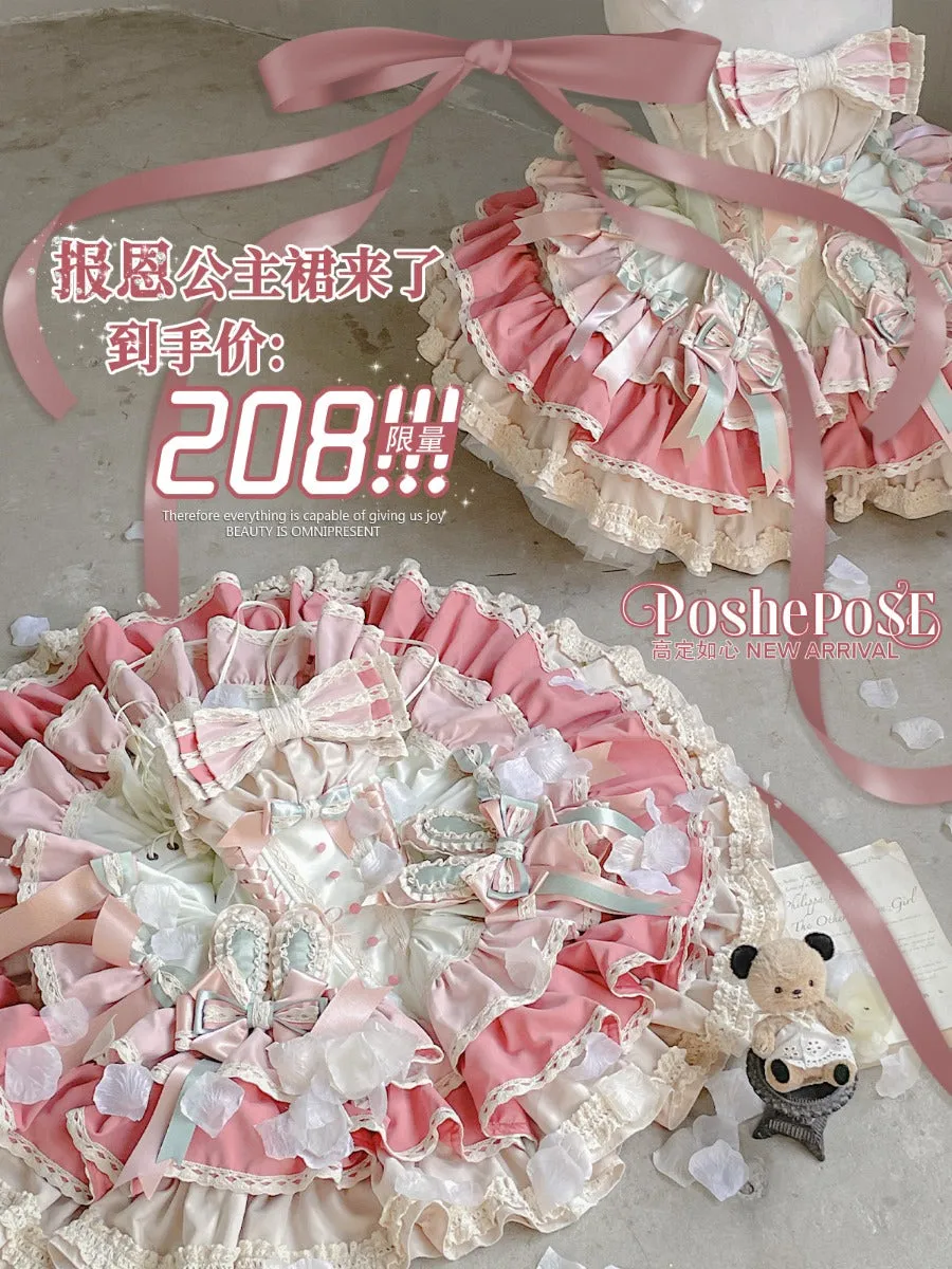 POSHEPOSE Barbie pink ballet cosplay princess dress