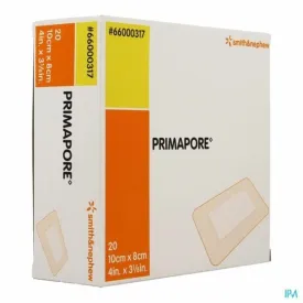 Primapore Adhesive Non-Woven Absorbent Wound Dressings 10cm x 8cm x20