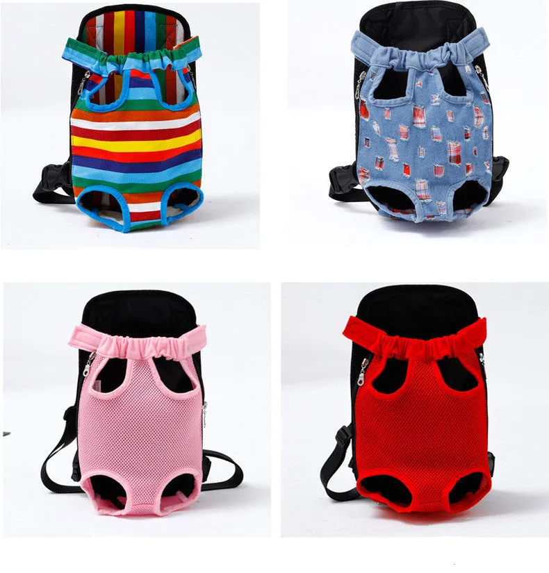 Sidiou Group Pet Carrier Dog Front Chest Backpack Five Holes Backpack Dog Outdoor Carrier Tote Bag