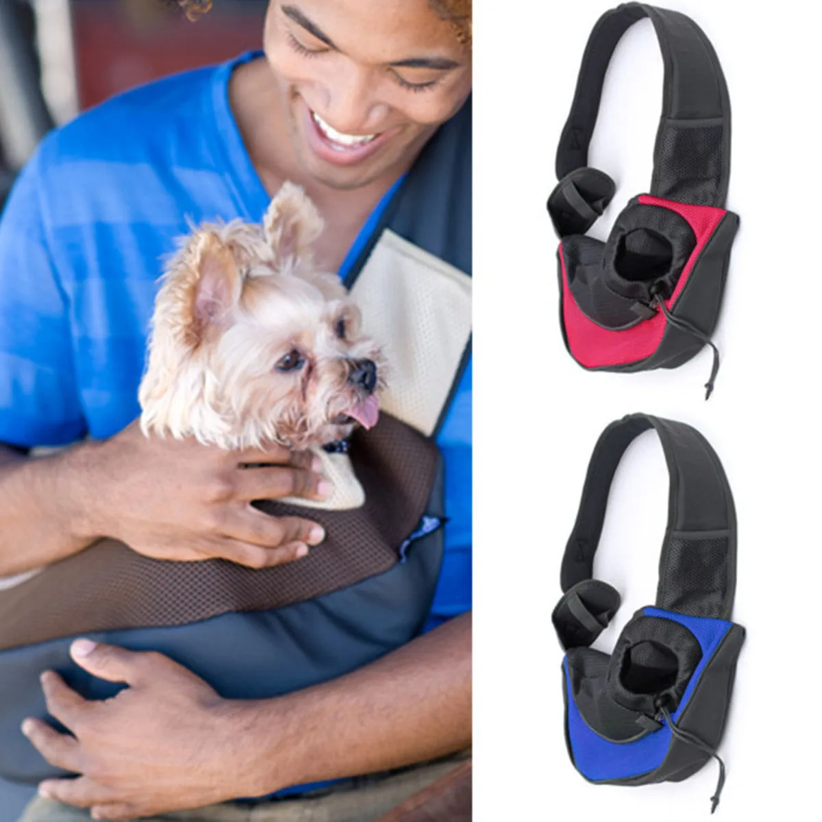 Sidiou Group Pet Dog Cat  Carrier Mesh Sling Backpack Travel Tote Shoulder Bag Carrier Backpack
