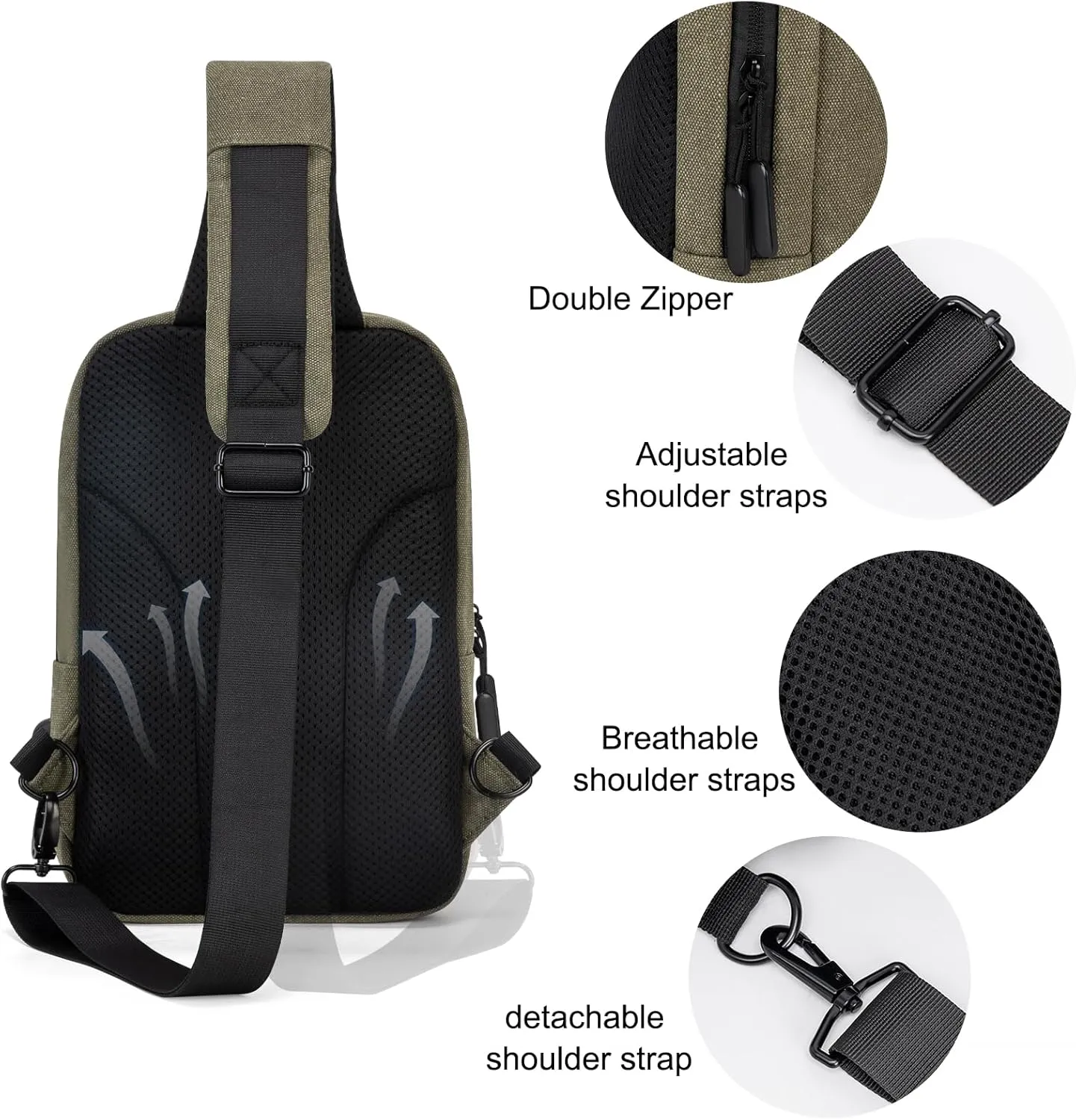 Sling Bag Crossbody Bag Men with USB Charging Port Small Messenger Bag Cross Body Shoulder Bag Sling Backpack Women
