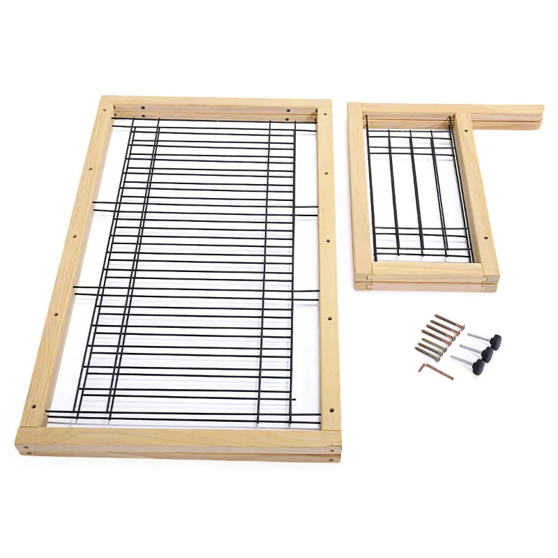 Solid Wood Indoor Freestanding Adjustable Pet Gate 21"